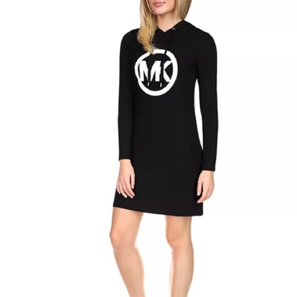 MICHAEL Michael Kors Black Circle Logo Hoodie Dress Women’s Size Petite Small - Picture 3 of 7